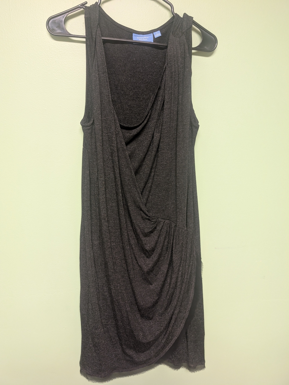Simply Vera Vera Wang Black Asymmetrical Draped Sleeveless Dress